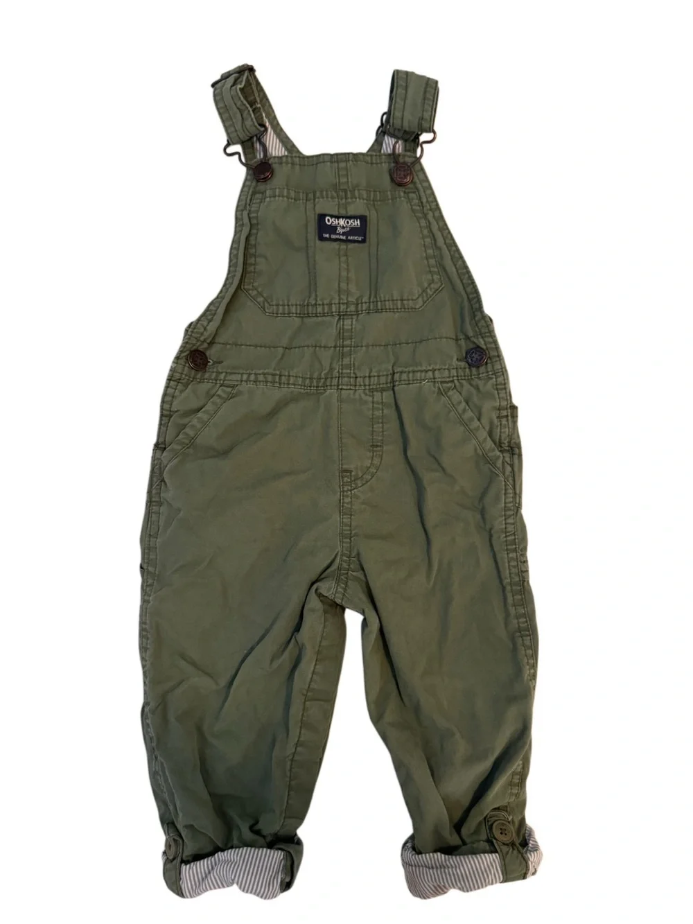 OshKosh B'gosh Canvas Olive Green Cotton Overalls